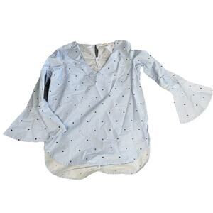 Women’s Seven Sisters Top Lightweight Blue Stars Pullover Shirt Size Xsmall